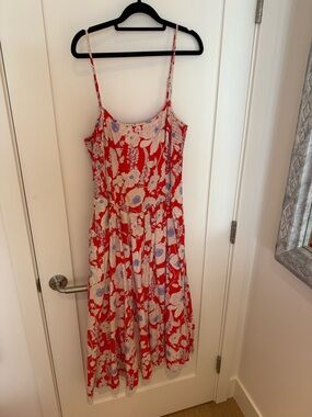 Maeve Red Floral Spaghetti-Strap Dress